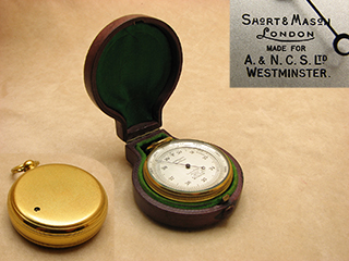 Edwardian Short & Mason pocket barometer & altimeter,
retailed by Army & Navy Co-operative Society